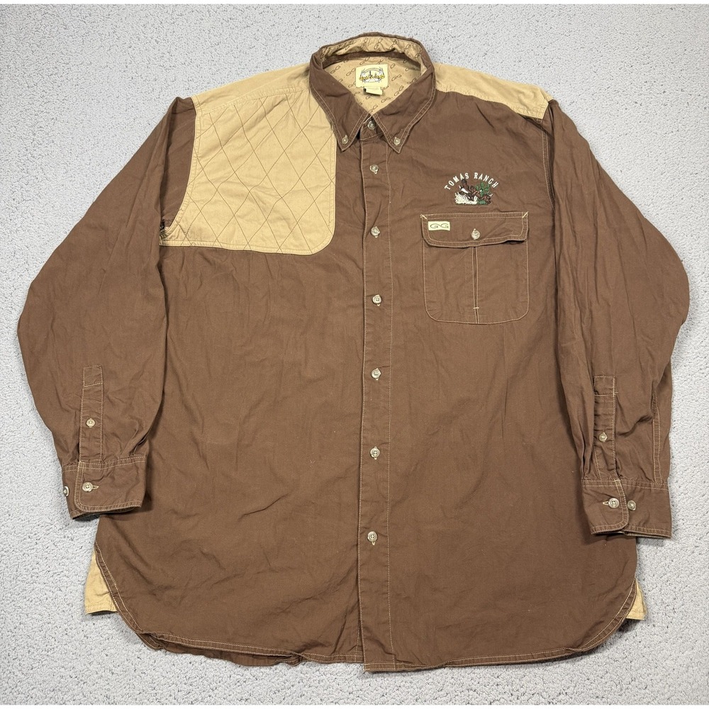 GameGuard Shirt Mens XL Brown Tomas Ranch Quilted Long Sleeve Western Hunting